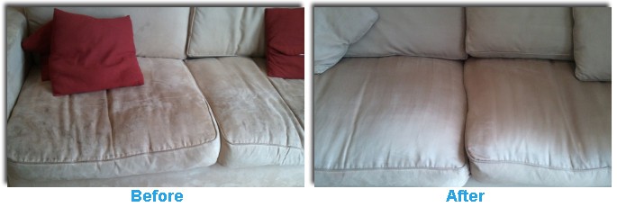 before and after photo of upholstery cleaning